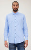Jacquard Cotton Tonal Button Dress Shirt - Light Blue