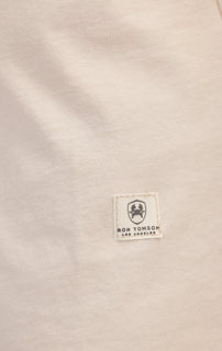 Asymmetric Stitched Distorted T-Shirt - Stone