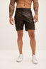 Cut-out Fitted Leather Shorts - Dark Brown