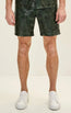 Cut-out Fitted Leather Shorts - Green