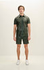 Cut-out Fitted Leather Shorts - Green