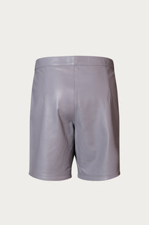 Cut-out Fitted Leather Shorts - Grey