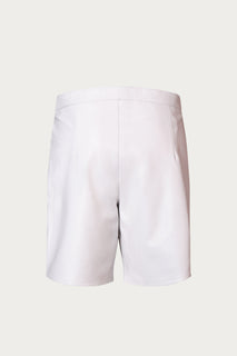 Cut-out Fitted Leather Shorts - White