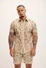 Cut-out Laser Leather Shirt - Beige