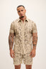 Cut-out Laser Leather Shirt - Beige