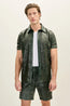 Cut-out Laser Leather Shirt - Green