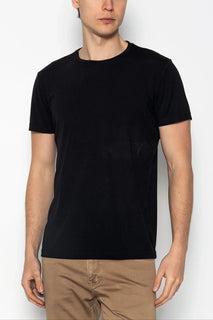 Fitted Lightweight Crew-Neck T-Shirt - Black