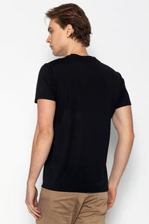Fitted Lightweight Crew-Neck T-Shirt - Black
