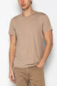 Fitted Lightweight Crew-Neck T-Shirt - Light Brown