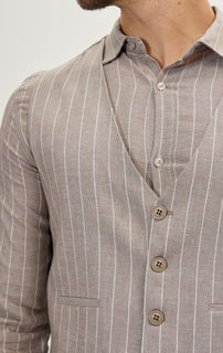 Linen Vest - Vizon