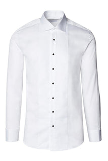 Lurex Paneled Spread Collar Shirt - White White