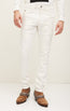 Painted Soft Cotton Distressed Denim Jeans - White