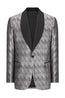 Paisley Shawl Lapel Tuxedo Jacket - Silver