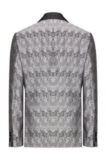 Paisley Shawl Lapel Tuxedo Jacket - Silver