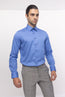 Pure Cotton Classic Collar Sateen Dress Shirt - Blue