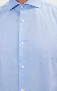 Pure Cotton Dress Shirt - Blue