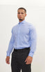 Pure Cotton French Placket Spread Collar Dress Shirt - Pinpoint Blue Blue