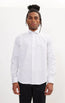 Pure Cotton French Placket Spread Collar Dress Shirt - White Graph