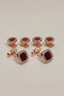 Square Diamonds Cufflinks Stud Set