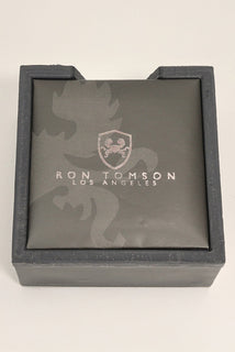 Stainless Steel Dark Stone Cufflinks Stud Set Silver