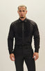 Pure Cotton Pleated Classic Collar Formal Shirt  - Black